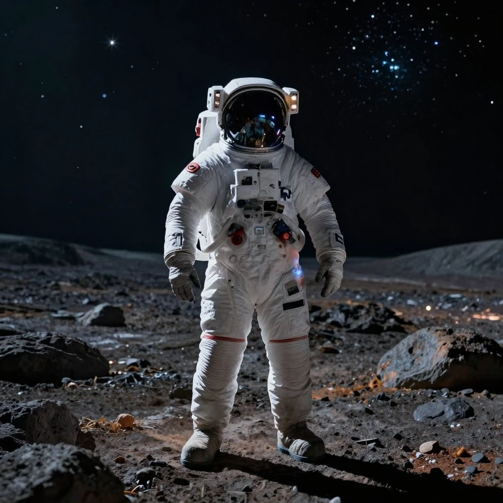 Qwen Image 3.0 Edit: Replace the reflection and interior of the astronaut’s helmet with a lush miniature garden. Add flowers, butte