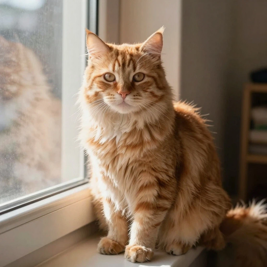 Qwen Image 3.0 Pro Edit: Transform the cat into a colossal creature sitting between city skyscrapers while preserving its exact face, f